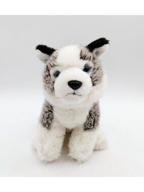 WWF Grey Husky Plush Stuffed Animal Wildlife 7" World Wide Fund 1986 VINTAGE